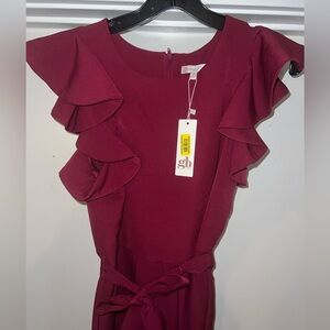 Girls one piece jumper with flutter sleeves